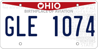 OH license plate GLE1074