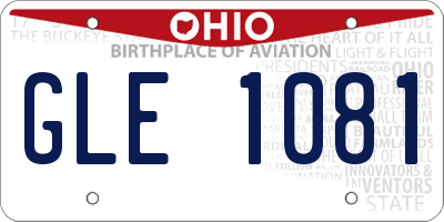 OH license plate GLE1081