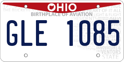 OH license plate GLE1085