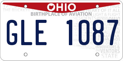 OH license plate GLE1087