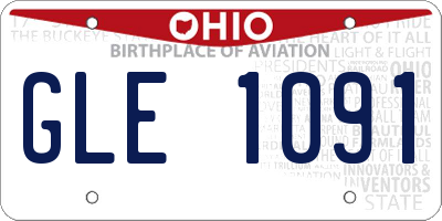 OH license plate GLE1091