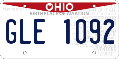 OH license plate GLE1092