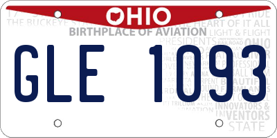 OH license plate GLE1093