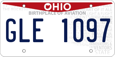 OH license plate GLE1097