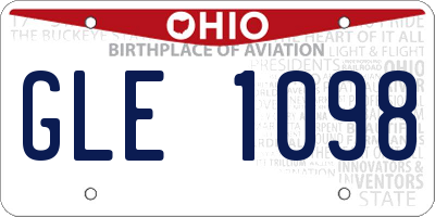 OH license plate GLE1098