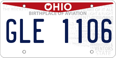 OH license plate GLE1106