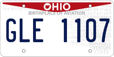 OH license plate GLE1107