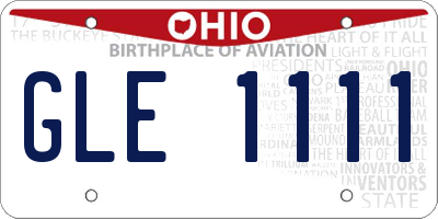 OH license plate GLE1111