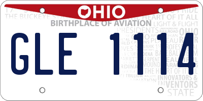 OH license plate GLE1114
