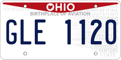 OH license plate GLE1120