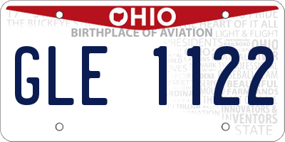 OH license plate GLE1122