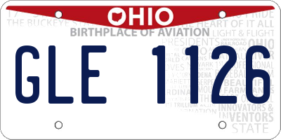 OH license plate GLE1126