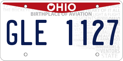 OH license plate GLE1127