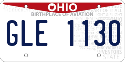 OH license plate GLE1130