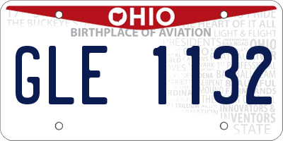 OH license plate GLE1132