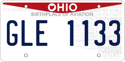 OH license plate GLE1133