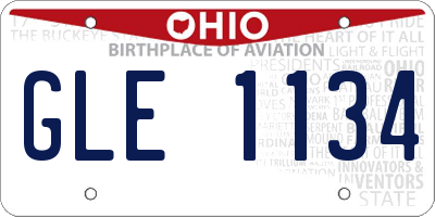 OH license plate GLE1134