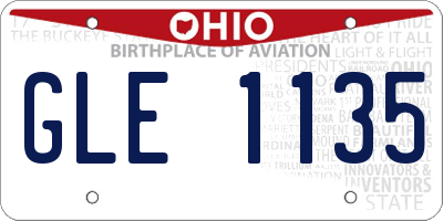 OH license plate GLE1135