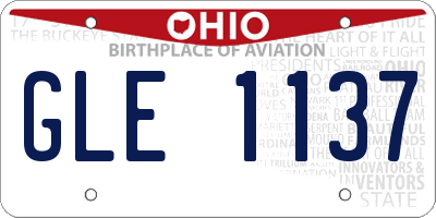 OH license plate GLE1137