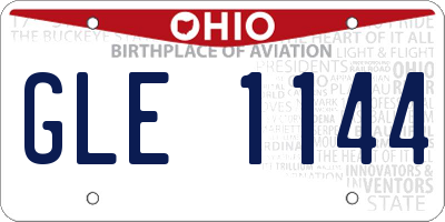 OH license plate GLE1144