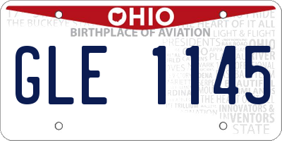 OH license plate GLE1145