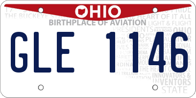 OH license plate GLE1146