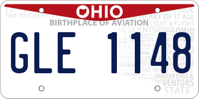 OH license plate GLE1148