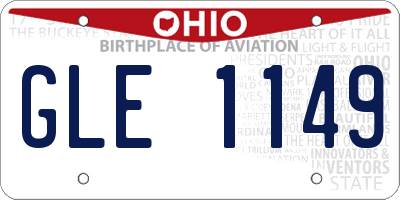 OH license plate GLE1149