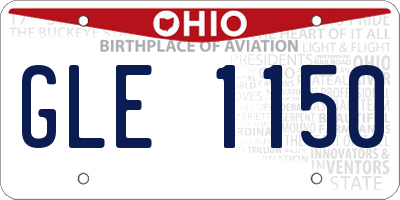 OH license plate GLE1150