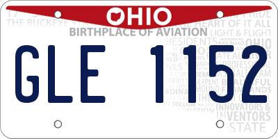 OH license plate GLE1152