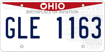OH license plate GLE1163