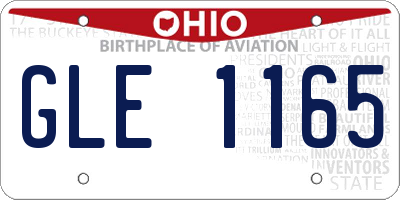 OH license plate GLE1165
