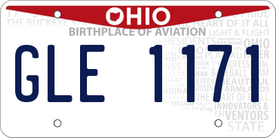 OH license plate GLE1171
