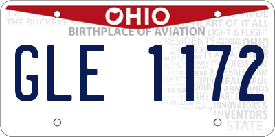 OH license plate GLE1172