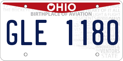 OH license plate GLE1180