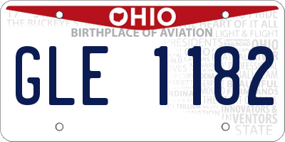 OH license plate GLE1182