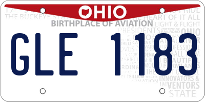 OH license plate GLE1183