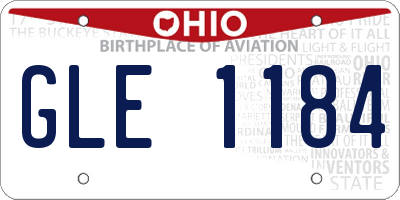 OH license plate GLE1184