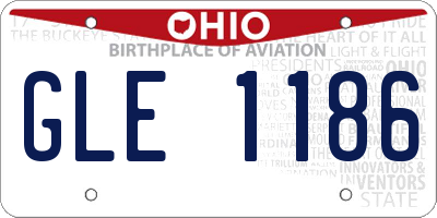 OH license plate GLE1186