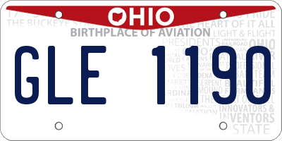 OH license plate GLE1190