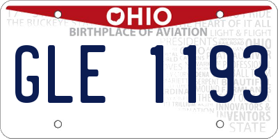 OH license plate GLE1193