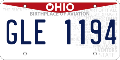 OH license plate GLE1194