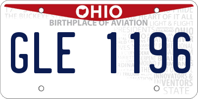 OH license plate GLE1196