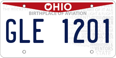 OH license plate GLE1201