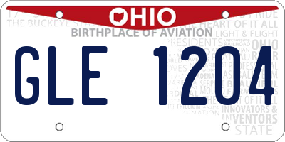 OH license plate GLE1204