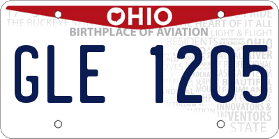 OH license plate GLE1205