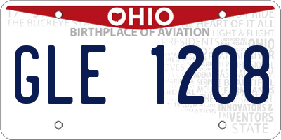 OH license plate GLE1208