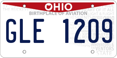 OH license plate GLE1209