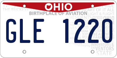OH license plate GLE1220