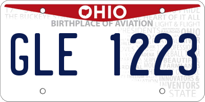 OH license plate GLE1223